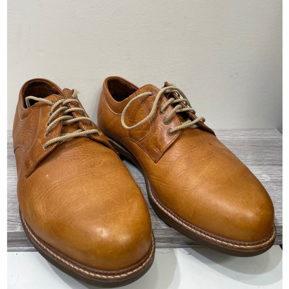 Neil‎ M. Mens Cambridge Tan Leather Derby Shoes 12 EEE NM4020255 Made in USA